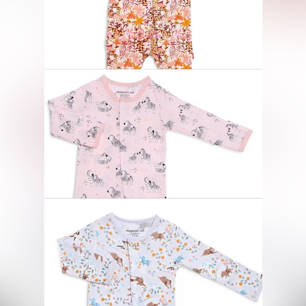 Set of (3) Magnetic me newborn onsie ultra soft
